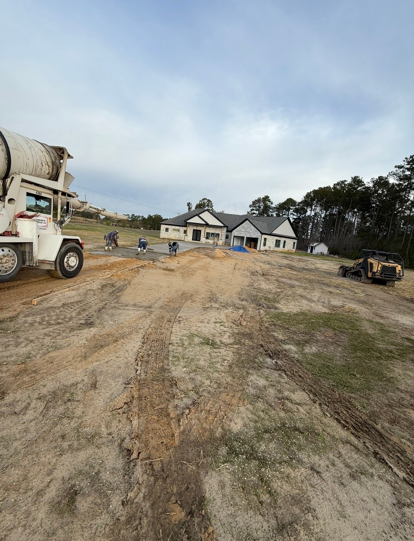 Concrete truck pour