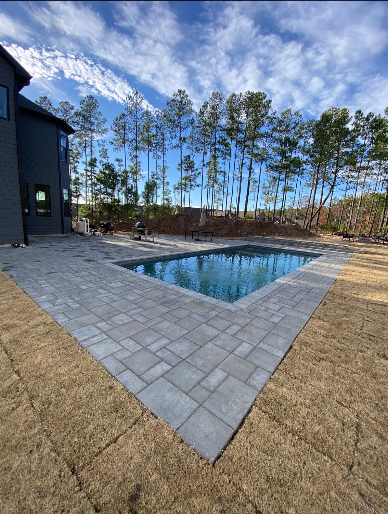 Finished concrete patio